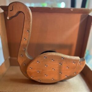 Handcrafted Wooden Swan Decor
